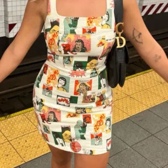 Reformation Davies Bustier Denim Mini Dress Comic Size 4 - Picture 3 of 10